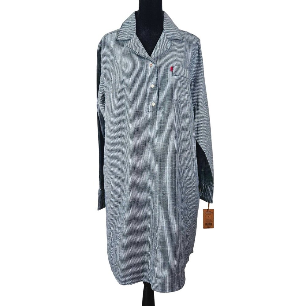 Levis Womens Pajama Shirt Dark Chambray Sz Large Comfortable Stylish Loungewear